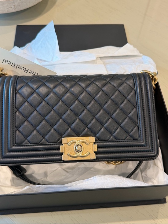 CHANEL Handbags - CHANEL Black Quilted Boy Crossbody with Gold Hardware Medium Size 100% authentic